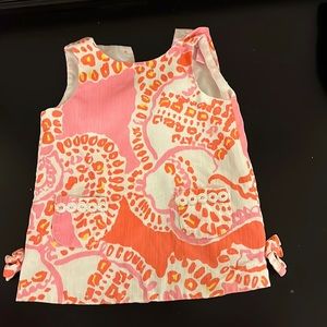 Lilly Pulitzer pink and coral girls shift dress